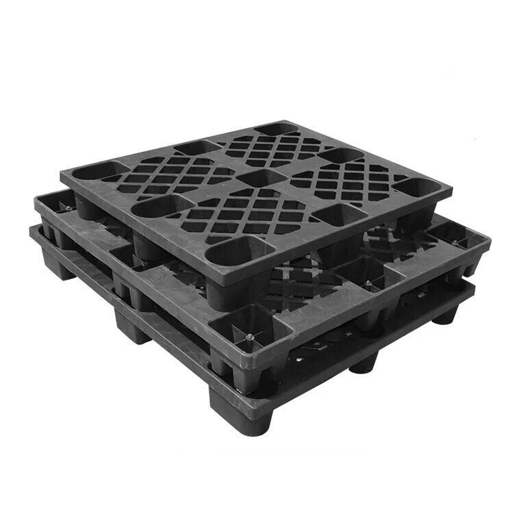 加厚黑色塑料托盘出货加韧九脚塑胶卡板仓库防潮叉车卡板地台板