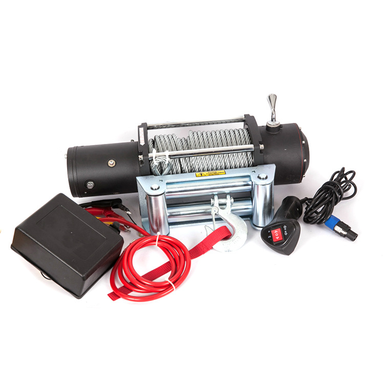 专业生产9000lb电动绞盘 小型便携式电动绞盘高分子绞盘绳绞盘