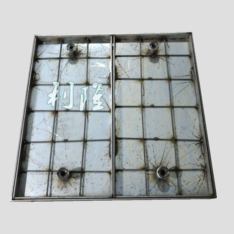 厂家供应不锈钢双开盘下沉隐形窨井盖 法兰提手 加筋井盖带盖