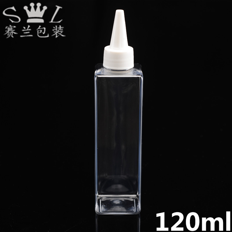 尖嘴瓶透明方形化妆品分装PET 120ml 墨水油 喷漆瓶 乳液瓶