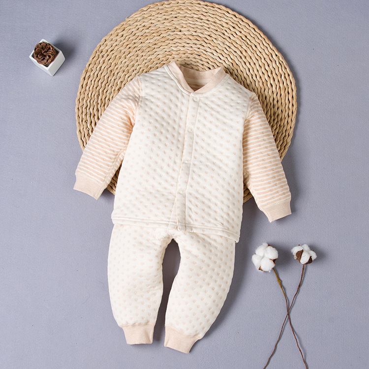 童装宝宝套装彩棉婴幼儿童内衣内裤保暖加厚新生儿两件套清仓
