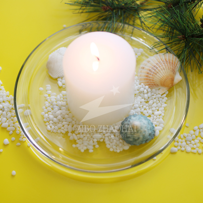 195mm plato de vela de vidrio vela redonda placa de vidrio de tres puntos candelabro base bandeja plato de fruta Placa de pastel