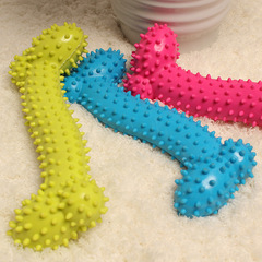 Pet supply factory wholesale TPR dog toys with spikes, bone-shaped dog toys for chewing and grinding, large and small sizes