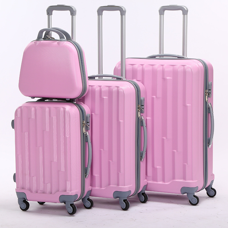 Manufacturer Wholesale Pink Suitcase for Female Students, Abs Material Trolley Case with Zipper, 20-Inch Carry-On Luggage