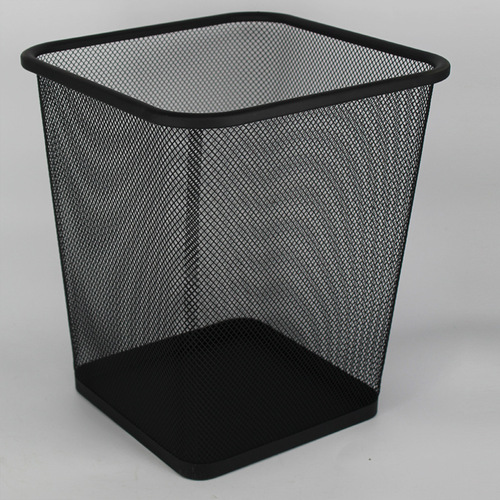 Office Hotel Home Metal Mesh Waste Bin Iron Round Square Creative Trash Can Cleaning Basket Storage Bin