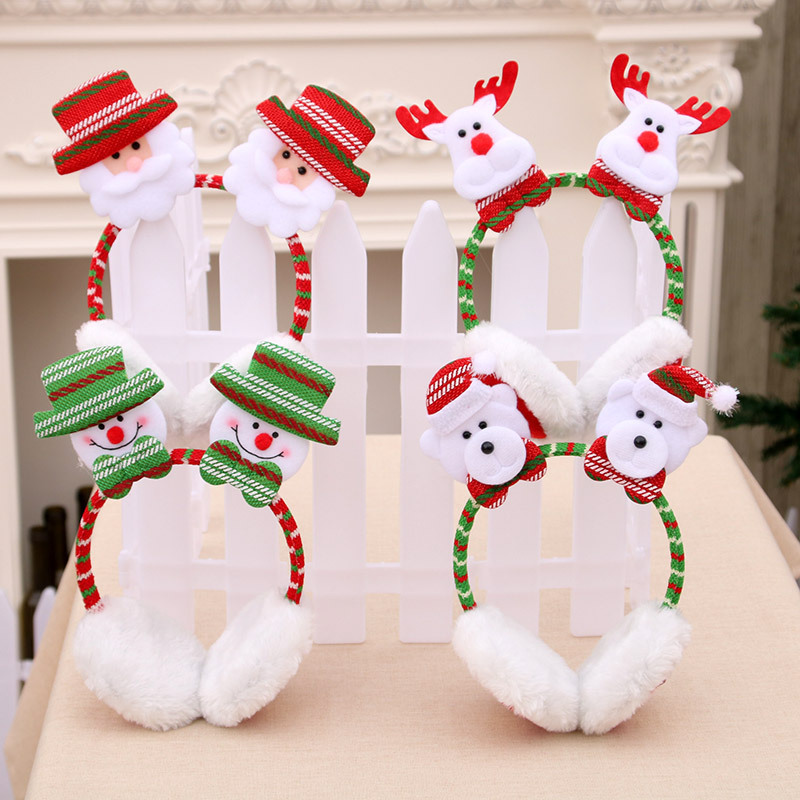 Christmas headband headset adult children dress up Christmas red big antler head buckle hairpin gift earmuffs