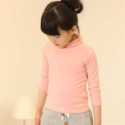  Autumn and Winter Underwear High Neck Korean Style Children's Long Sleeve Underwear Pure Cotton High Neck Underwear 