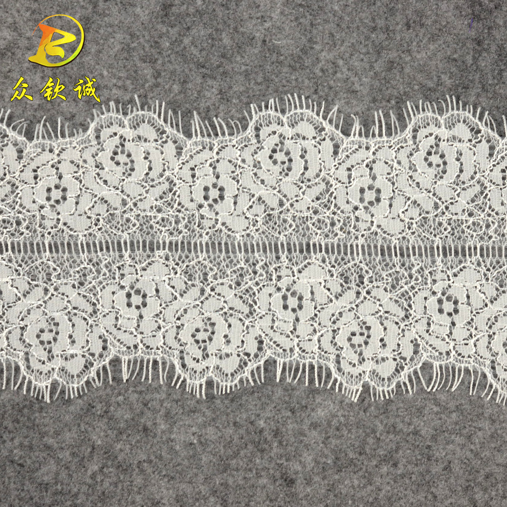 新款10cm法式睫毛双边花边 环保出口外销蕾丝花边 内衣蕾丝花边