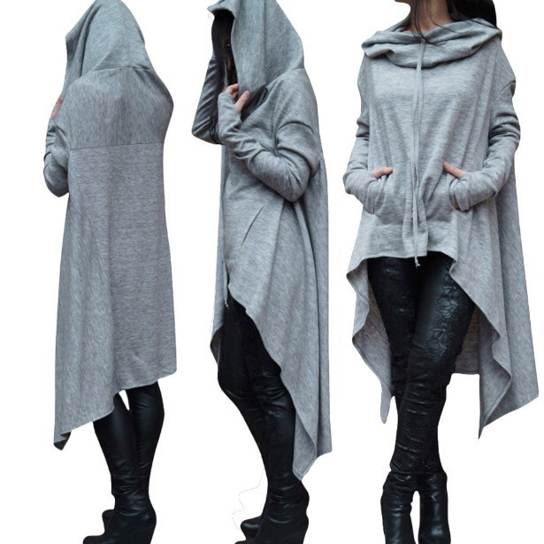 Otoño e Invierno AliExpress deseo Amazon nuevo europeo y americano color sólido suéter largo con capucha 9308 image 1