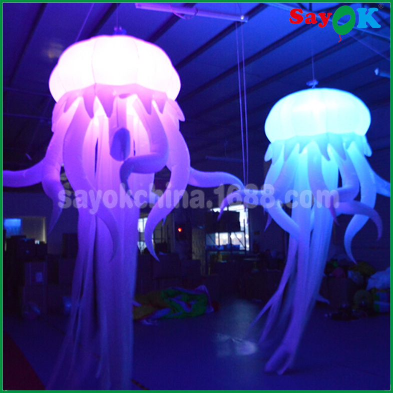酒吧舞台悬挂装饰LED遥控灯海洋水母 活动场景装饰充气发光水母