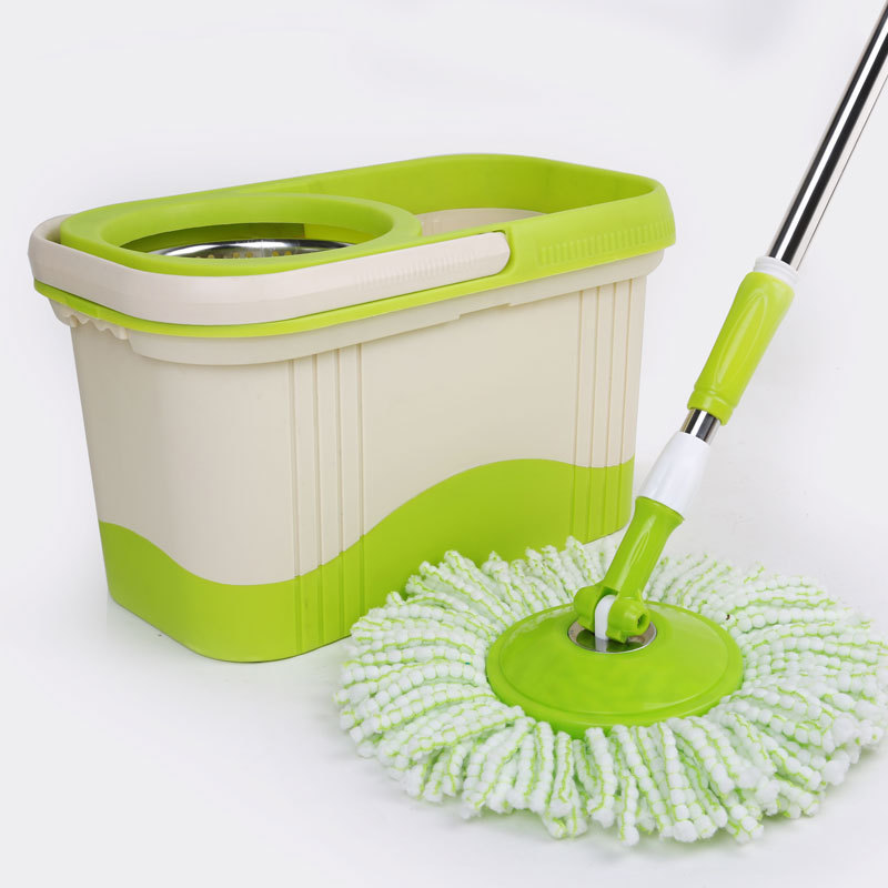 Factory direct two-color good mop cleaning suit household telescopic rod rotating mop quick spin-dry mop
