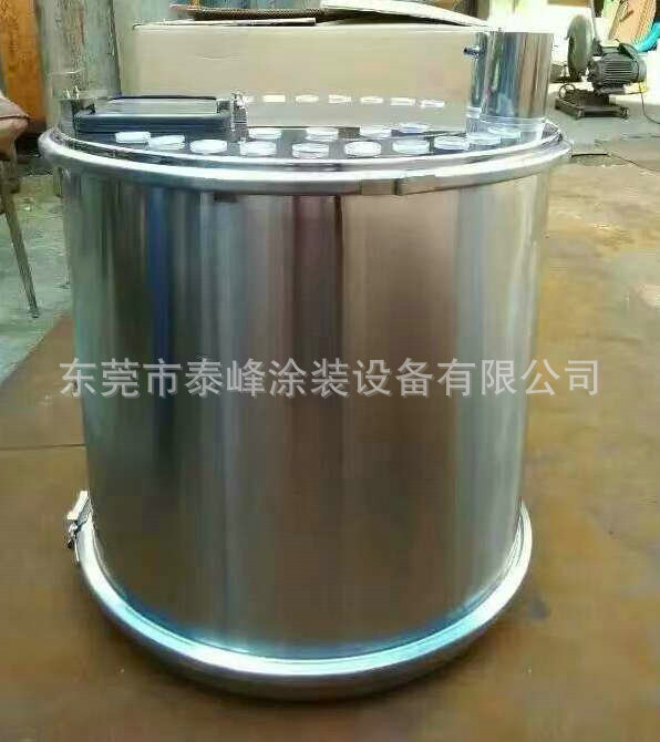 不锈钢金马流化粉桶可拆卸回收圆形粉桶易换色不锈钢粉桶