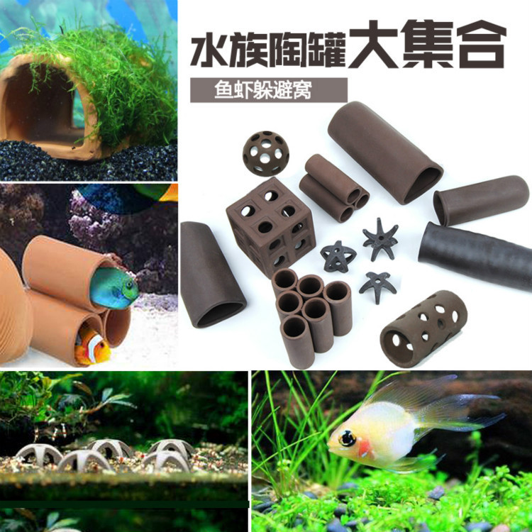 Pottery Pot Shrimp House Goldfish Spawn Escape House Cave Fish Tank Landscape Set Aquarium Decoration Cross-border Hot Wholesale