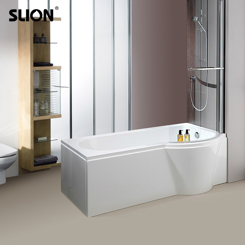 Wholesale bathtub shower bath acrylic bathtub small apartment with glass door screen