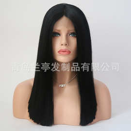 外贸假发 欧美假发女化纤前蕾丝头套假发 黑人bobo蕾丝 厂家批发