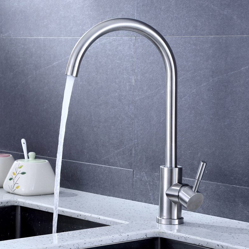 304 stainless steel brushed vegetable washing basin bowl faucet kitchen sink stainless steel basin hot and cold faucet household