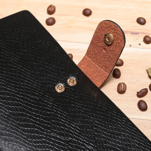 Genuine leather buckle business card holder passport holder with defects wholesale cowhide bound multi-page business card bank card holder