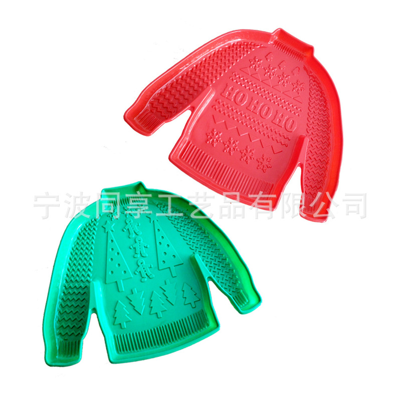 Holiday Party Plastic Fruit Plate Christmas Personalized Snack Candy Large Tray Special-Shaped Plastic Plate Trend