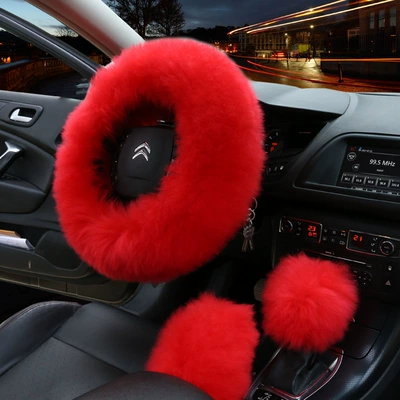 Australian sheepskin fur one-piece wool, Steering wheel cover