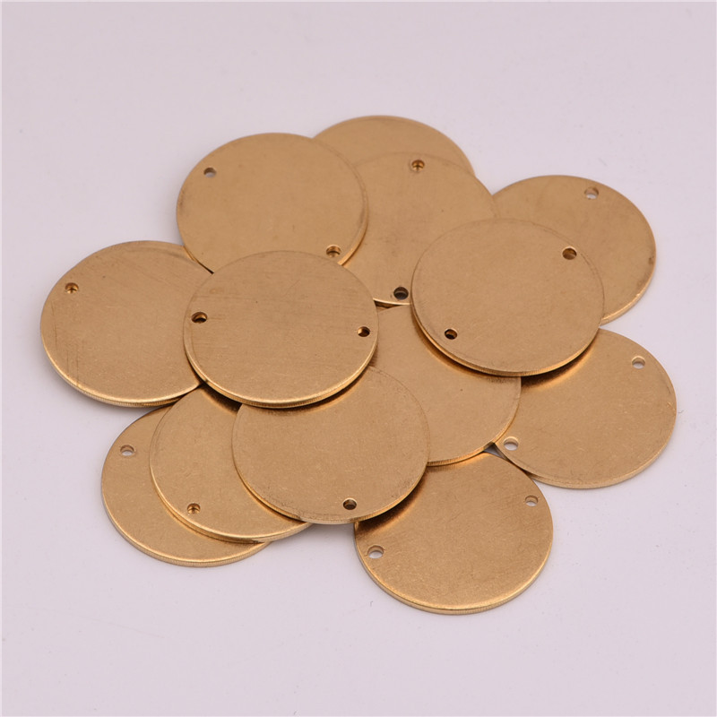 20mm Environmental Protection Brass Double Hole Glossy Round Copper Earrings Necklace Pendant Bag Pendant diy Handmade Material