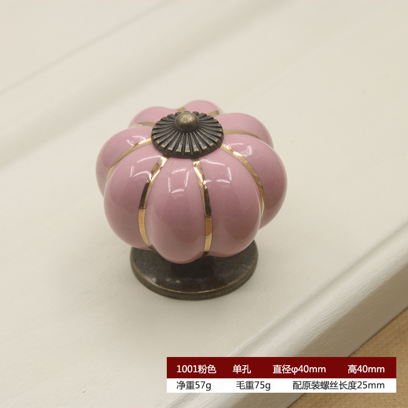 Marfil blanco calabaza mango europeo moderno minimalista pastoral país cajón gabinete armario puerta dibujos animados manija de cerámica image 10
