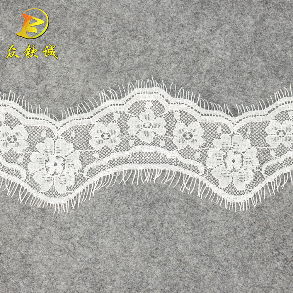 7cm波浪小花蕾丝花边 fashion lace 睫毛黑白蕾丝花边 服装辅料