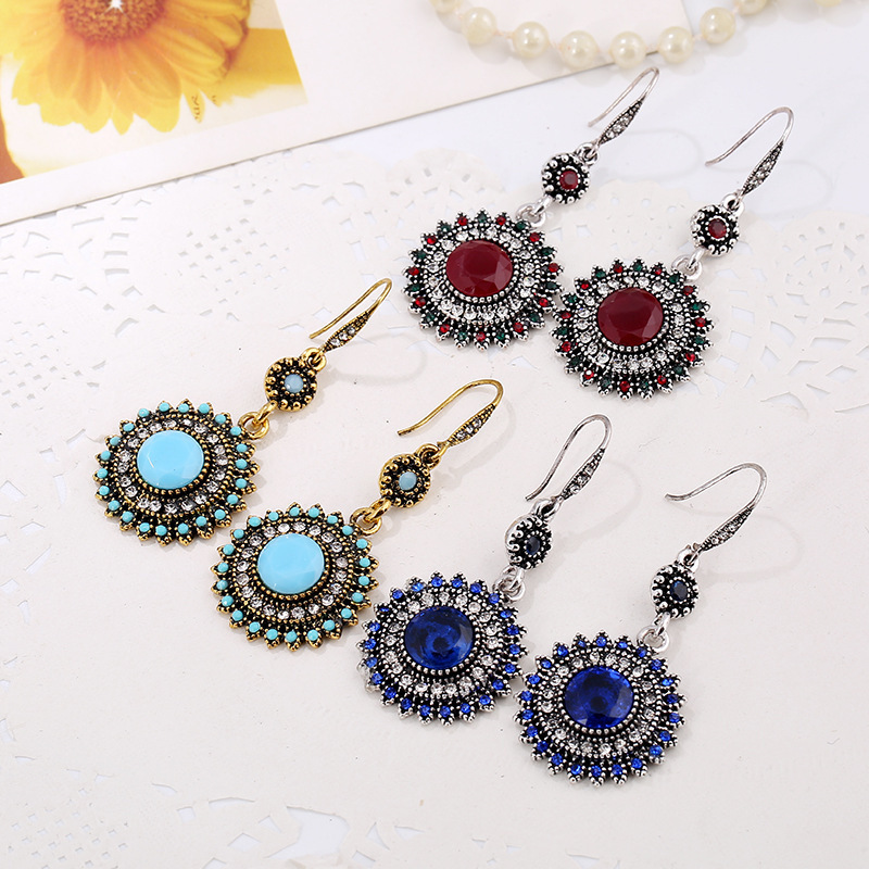 Cross-border supply European and American new retro European and American Bohemian ethnic style earrings AliExpress sunflower earrings