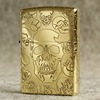 ZIPPO windproof kerosene lighter bronze armor, five sides of the sides of the skeleton and evil city