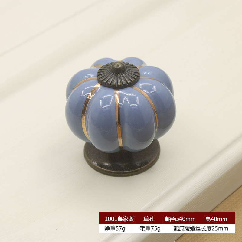 Marfil blanco calabaza mango europeo moderno minimalista pastoral país cajón gabinete armario puerta dibujos animados manija de cerámica image 11