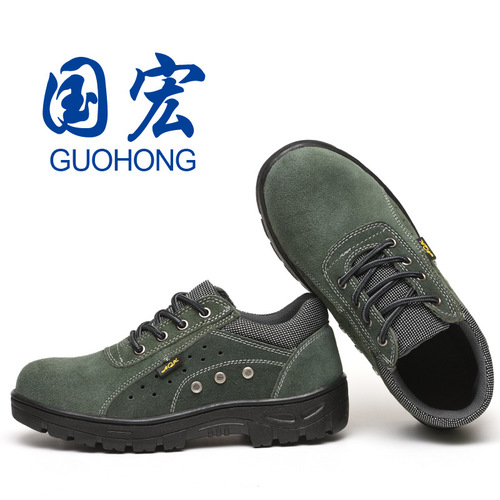 Cross-border wholesale of suede cowhide labor protection shoes, anti-smash and anti-puncture safety shoes, steel toe-toe work shoes wholesale