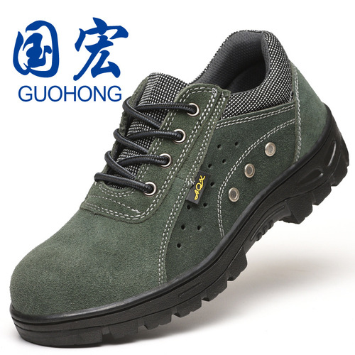 Cross-border wholesale of suede cowhide labor protection shoes, anti-smash and anti-puncture safety shoes, steel toe-toe work shoes wholesale