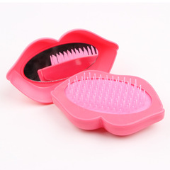 Manufacturer sells plastic small mirror and comb two-in-one set, portable plastic comb and lip comb for girls