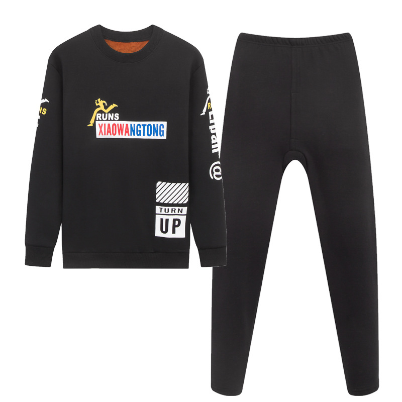 Otoño e Invierno adolescentes hombres ropa interior caliente cubierta forrada de lana engrosada mediano y grande Niños estudiantes extra grande ropa interior cálida cubierta forrada de lana