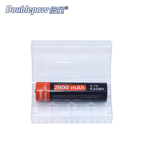 Double quantity 18650 battery box 2-piece 26650 storage box 3.7V rechargeable battery box transparent and environmentally friendly wholesale