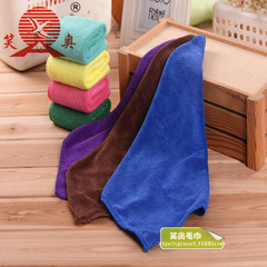 Factory direct sales brushed thickened microfiber soft water-absorbent car wash and wipe small square towel with logo