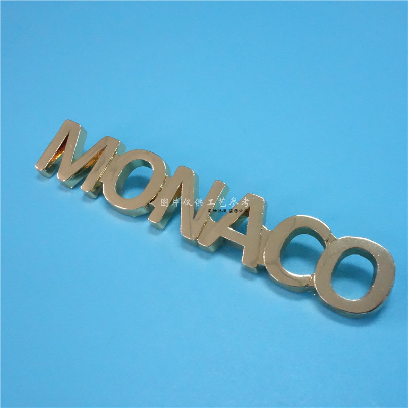 箱包手袋五金商标牌 锌合金字母镂空标牌 根据客户图稿制作锌标