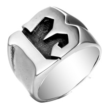 外贸饰品批发 韩版时尚  新款 钛钢 男生13戒指  HFJ222