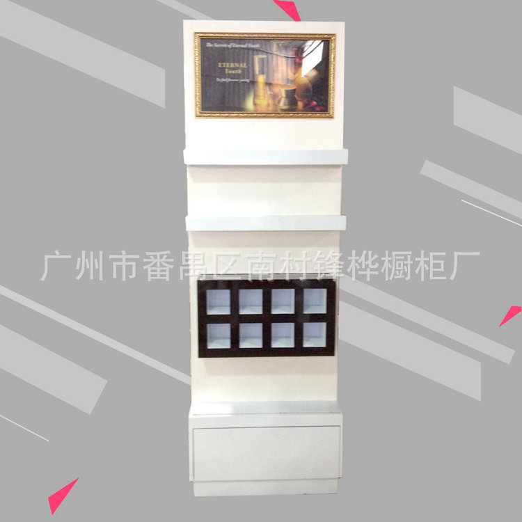 工厂小批量热销化妆品柜台组装式白色烤漆柜设计与安装一体服务