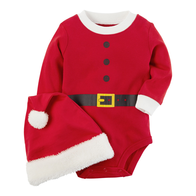 Combinaison de Noël pour garçons et filles, combinaison d'escalade Ha + chapeau de Noël, combinaison pour enfants_voghion.com