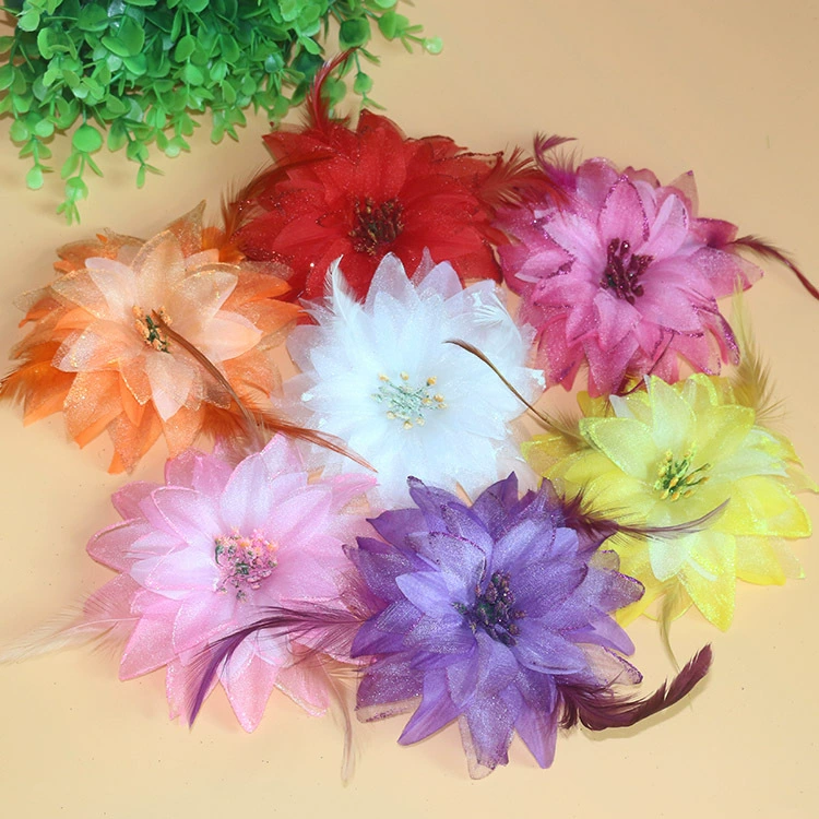 Оптовая Продажа с фабрики брошь корсаж аксессуары для волос головной убор новая звезда уличный танец Специальный цветок на запястье перо роза