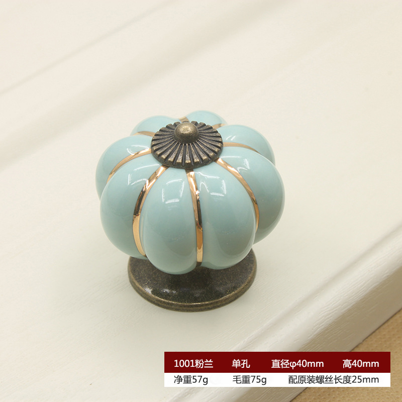 Marfil blanco calabaza mango europeo moderno minimalista pastoral país cajón gabinete armario puerta dibujos animados manija de cerámica image 9