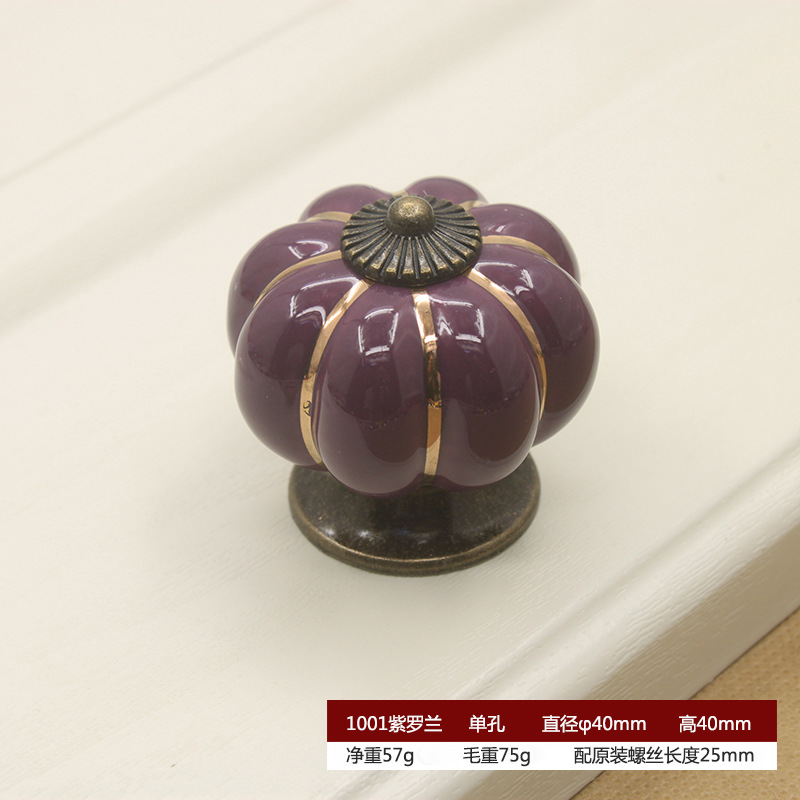 Marfil blanco calabaza mango europeo moderno minimalista pastoral país cajón gabinete armario puerta dibujos animados manija de cerámica image 13