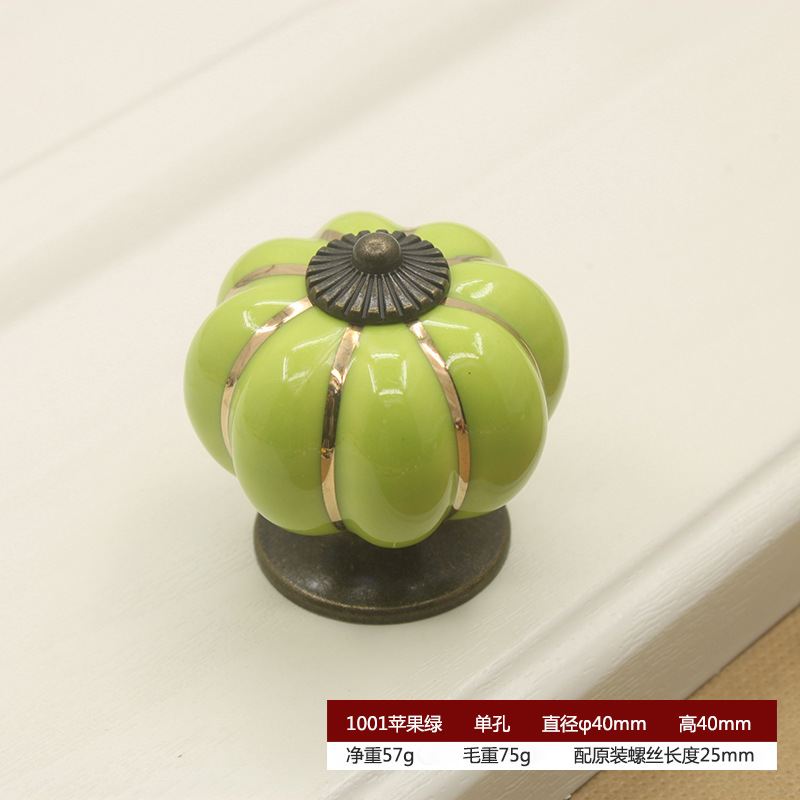 Marfil blanco calabaza mango europeo moderno minimalista pastoral país cajón gabinete armario puerta dibujos animados manija de cerámica image 12