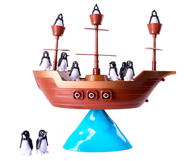 Juguete DE LOS NIÑOS pingüinos equilibrio Barco Pirata diversión emocionante padre-niño iluminación interactivo ocio juego de escritorio