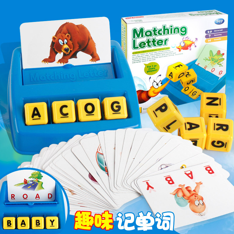 707-18 juguetes para niños Juego de mesa cartas coinciden con palabras Happy Learning English educación temprana interacción entre padres e hijos