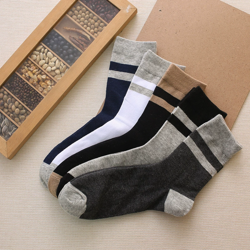 Men's mid-calf demi-season colored socks, mixed 10-pair factory pack, cotton blend