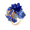 Accessory, crystal, one size fashionable ring, hypoallergenic resin, European style, with gem, flowered