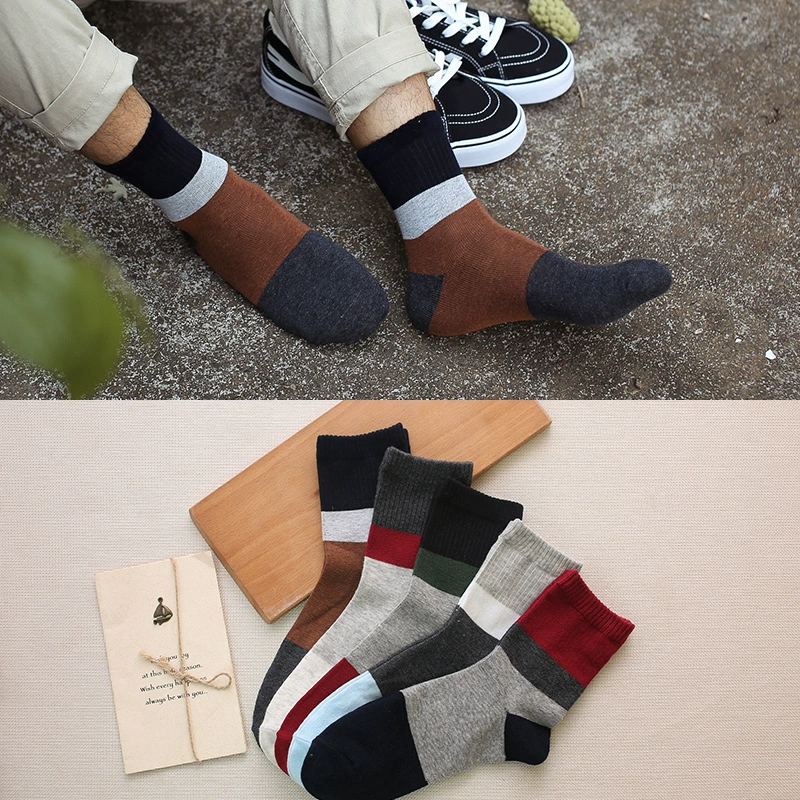 Men's mid-calf demi-season colored socks, mixed 10-pair factory pack, cotton blend