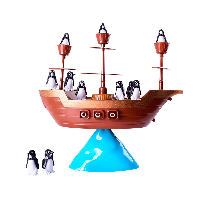 Juguete DE LOS NIÑOS pingüinos equilibrio Barco Pirata diversión emocionante padre-niño iluminación interactivo ocio juego de escritorio