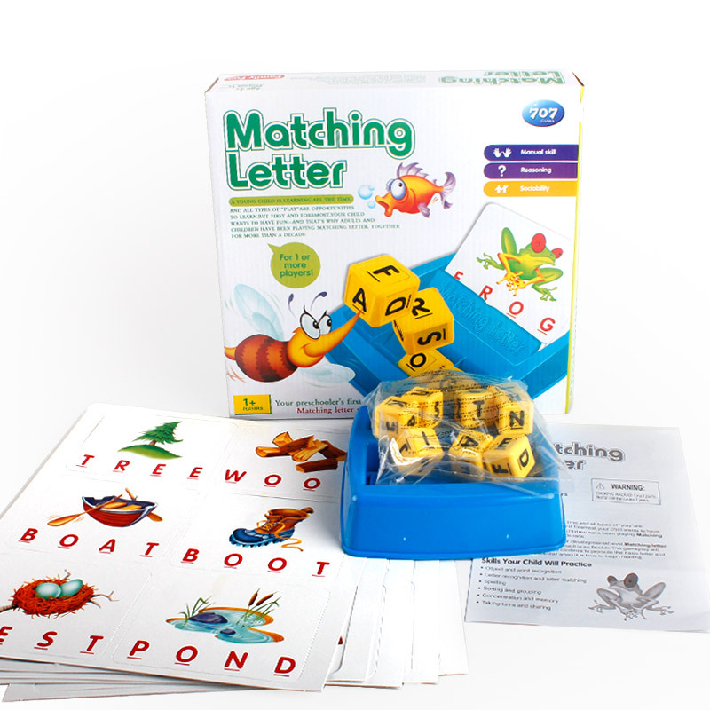 707-18 juguetes para niños Juego de mesa cartas coinciden con palabras Happy Learning English educación temprana interacción entre padres e hijos